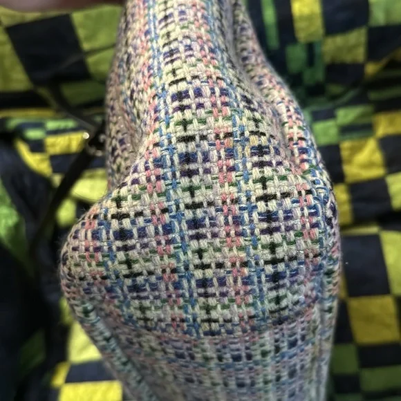 Coach Tweed Shoulder Bag with Black Trim - Picture 9 of 16